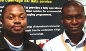 Kennedy Uti (left) and Oludare Mabogunje in training at DMCii in the UK